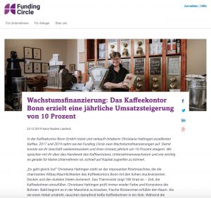 freie Texterin Nadine Landeck schreibt Success Story für Funding Circle über Kaffeekontor Bonn